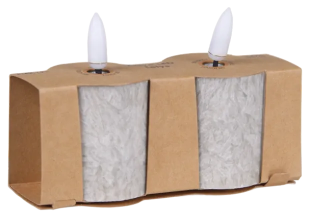 LED Olive telys 2pk. grå