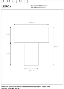 Leeroy bordlampe 42cm beige