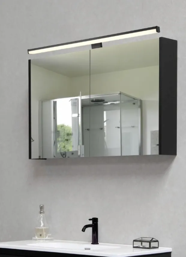 Lino LED vegg baderomslampe IP44 40cm sort
