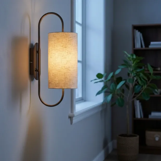 Loop vegglampe 48cm brun