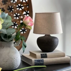 Lou bordlampe 25cm brun