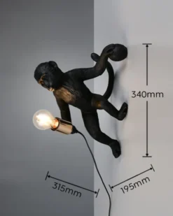 Louy vegglampe 36,5cm sort