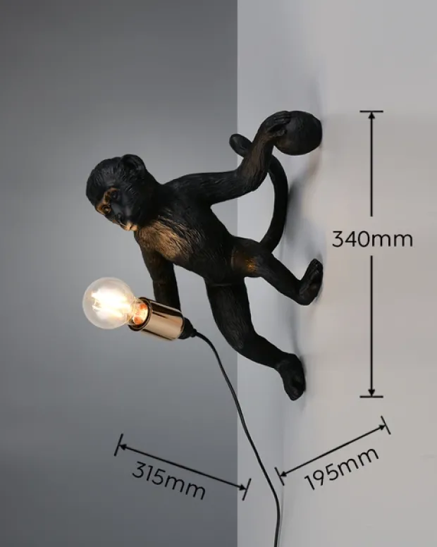 Louy vegglampe 36,5cm sort