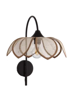 Luftig Lotus vegglampe 41cm natur