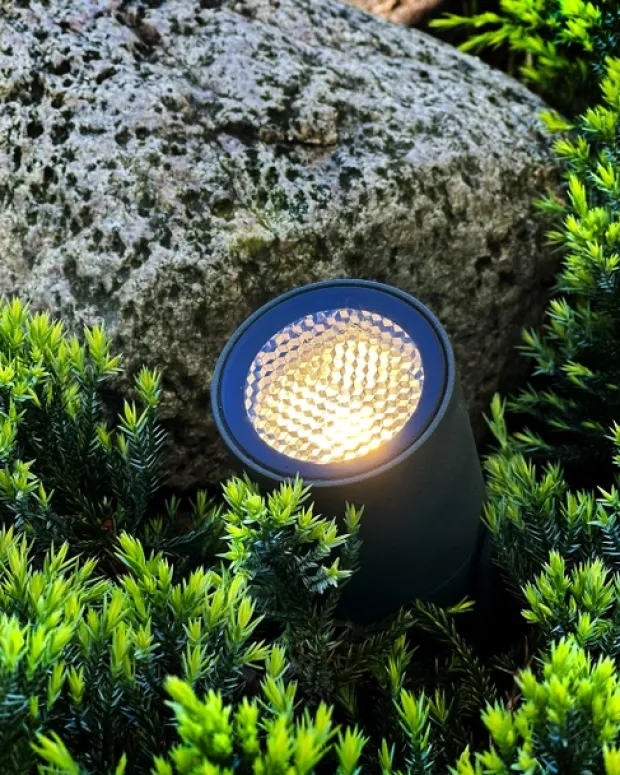 Luna LED utelampe spot startpakke IP65 2pk. grå