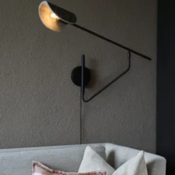 Lunar Arc vegglampe 30,5cm sort