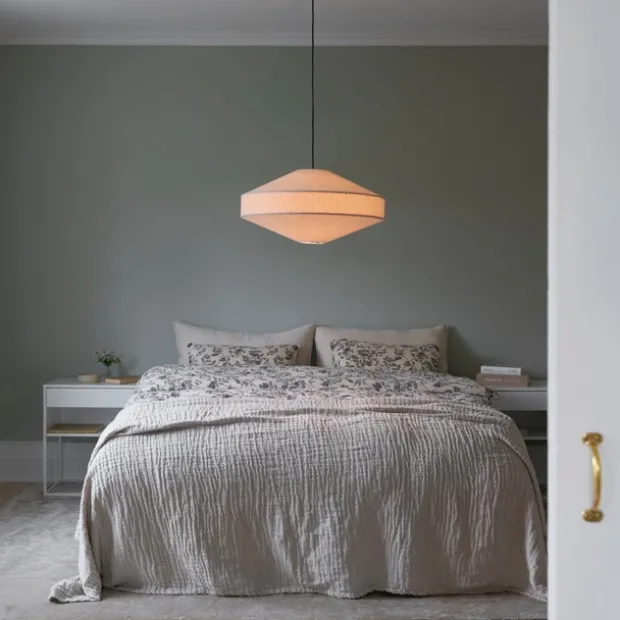Luxe taklampe 65cm beige