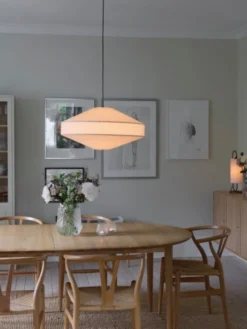 Luxe taklampe 65cm beige