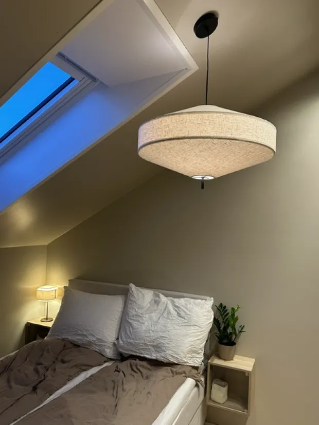Luxe taklampe 65cm beige