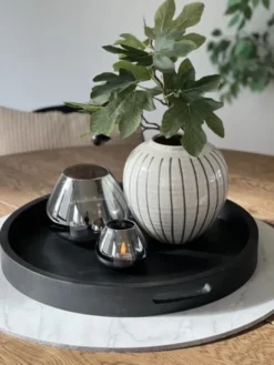 Lysfat i treverk 50cm sort