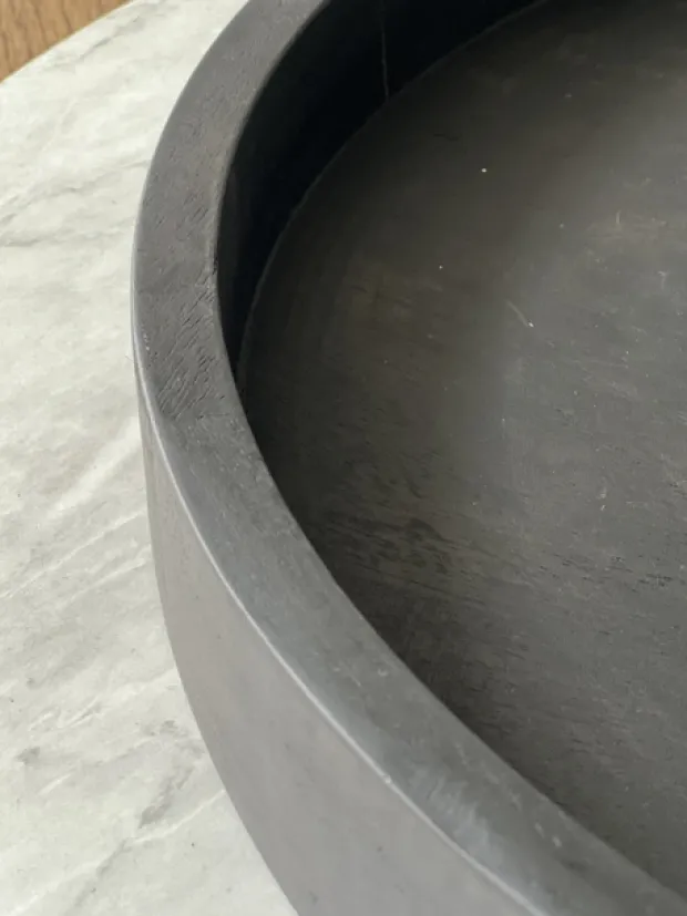 Lysfat i treverk 50cm sort