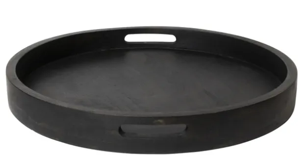Lysfat i treverk 50cm sort