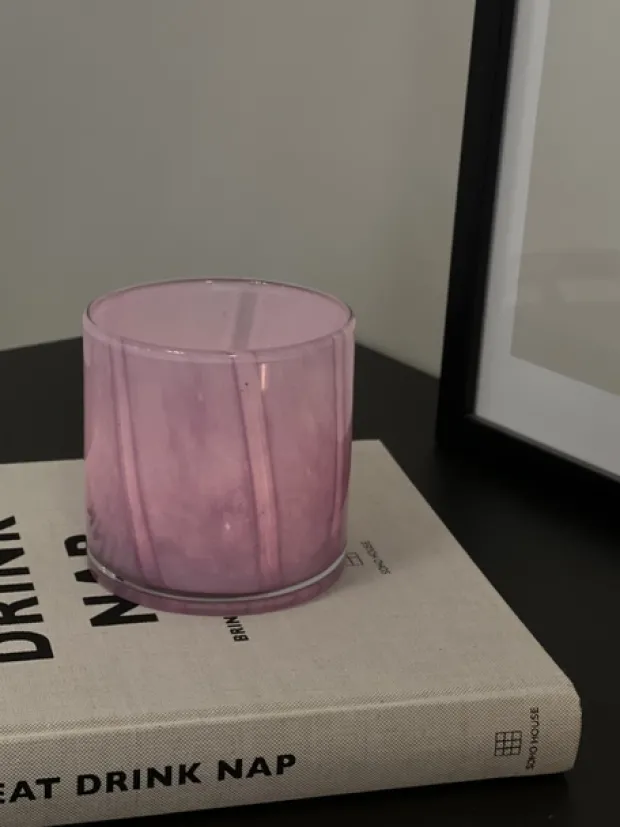 Lysglass 10cm lilla