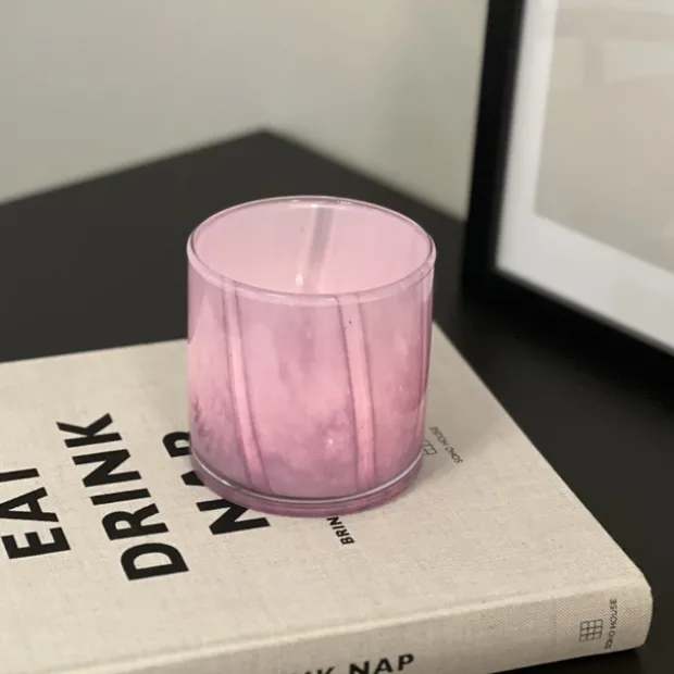 Lysglass 10cm lilla