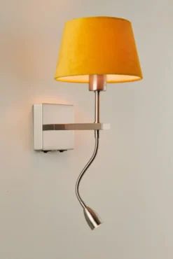Mango vegglampe m/lesearm 40cm stål