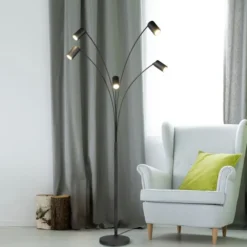 Marley gulvlampe 5lys 200cm sort