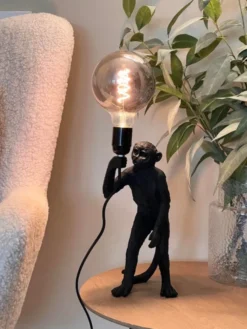 Monkey bordlampe 32cm sort