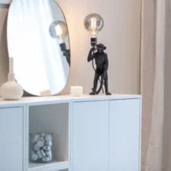 Monkey bordlampe 32cm sort
