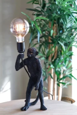 Monkey bordlampe 32cm sort