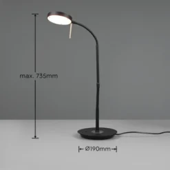 Monza LED skrivebordslampe 57cm sort