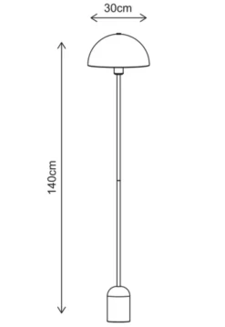 Mycena gulvlampe 140cm hvit