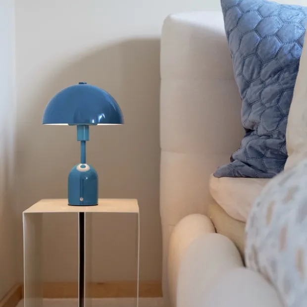 Mycena LED oppladbar bordlampe 30cm blå
