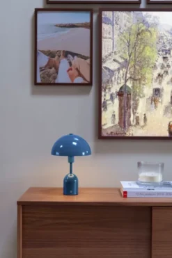 Mycena LED oppladbar bordlampe 30cm blå