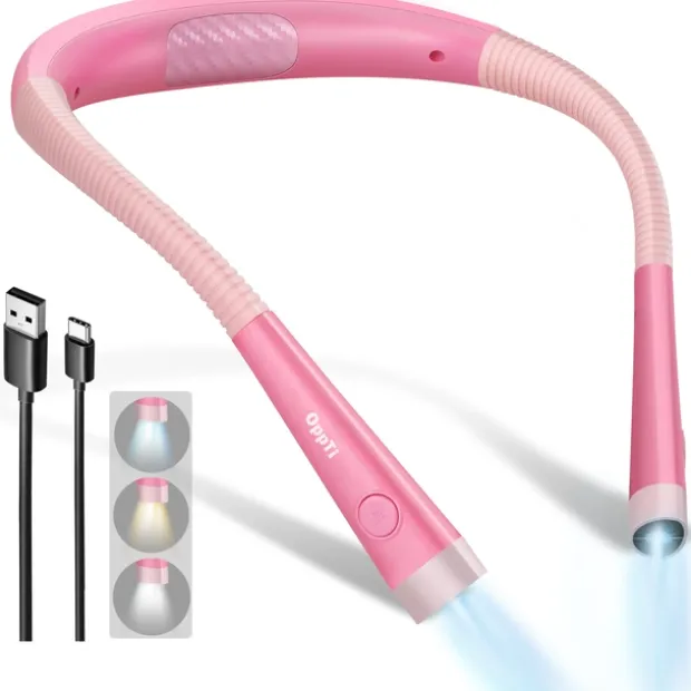 Neck Light LED oppladbar leselampe rosa