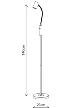 Noor II leselampe gulv 1lys 146cm sort