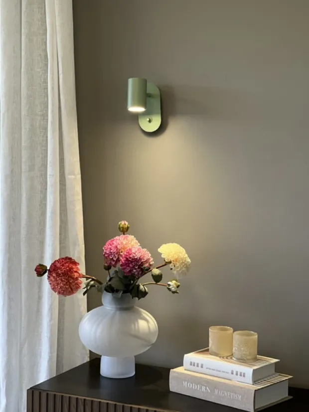 Noor II leselampe vegg 1lys 14cm grønn