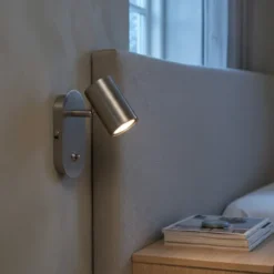 Noor II leselampe vegg 1lys 14cm stål