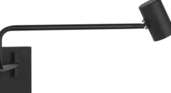 Noor II leselampe vegg m/arm 12cm sort