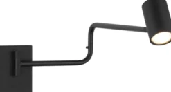 Noor II leselampe vegg m/arm 12cm sort