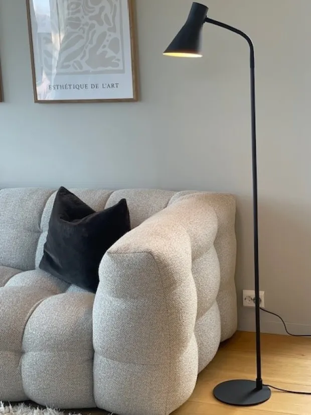 Odense leselampe gulv 152cm sort