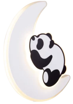 Panda sovende LED vegglampe 25cm hvit