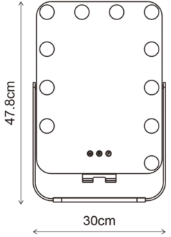 Pop LED sminkespeil 47,8cm