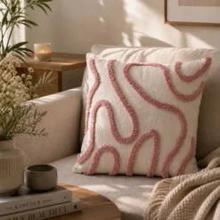 Putetrekk mønster 45cm rosa