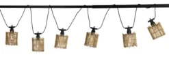 Rattan lyslenke IP44 6lys natur