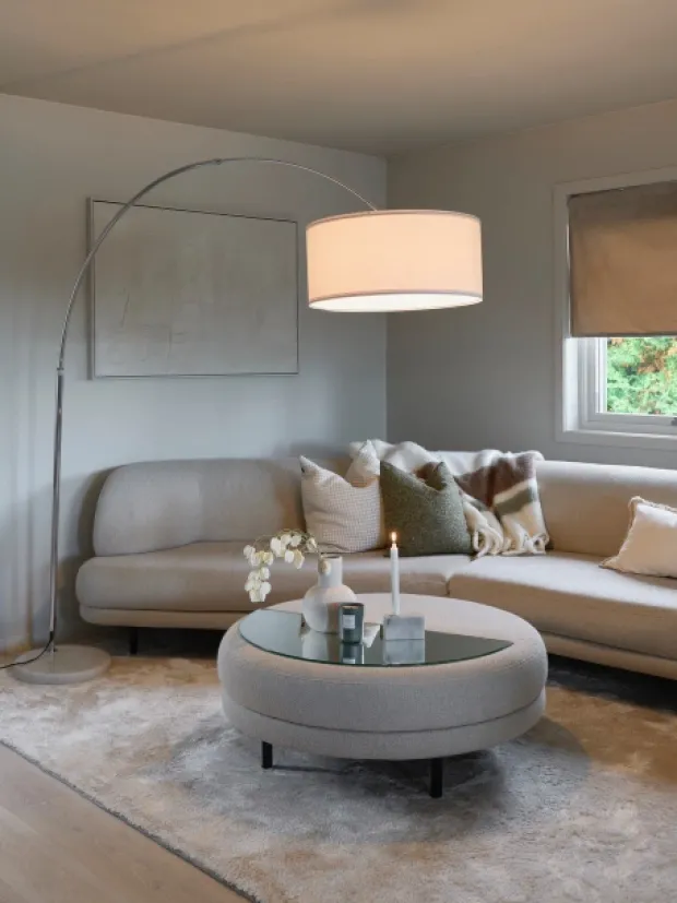 Rauma gulvlampe med skjerm 227cm krom