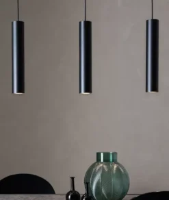 Ruben taklampe rekke 3lys 85cm sort