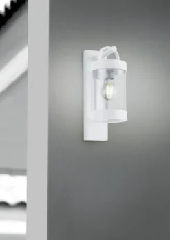 Sambesi utelampe vegg m/sensor IP44 33cm hvit