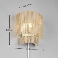 Satna vegglampe 24cm natur