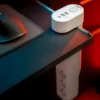 Skjøteledning hengende 3-veis & USB porter hvit