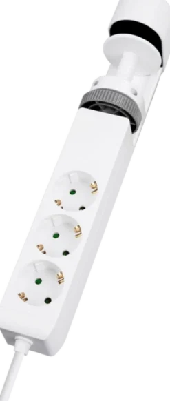 Skjøteledning hengende 3-veis & USB porter hvit