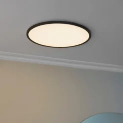 Slim LED plafond IP44 42cm sort