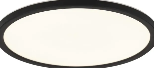 Slim LED plafond IP44 42cm sort