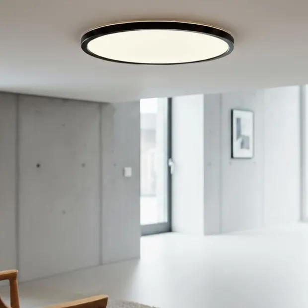 Slim LED plafond taklampe IP44 29cm sort