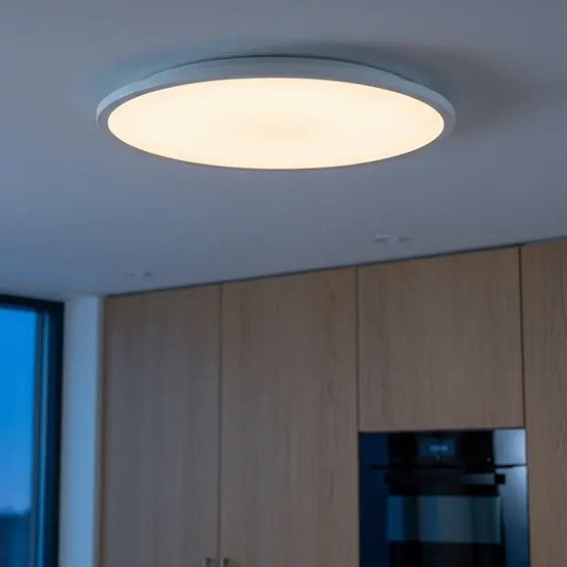 Slim LED plafond taklampe IP44 54cm hvit