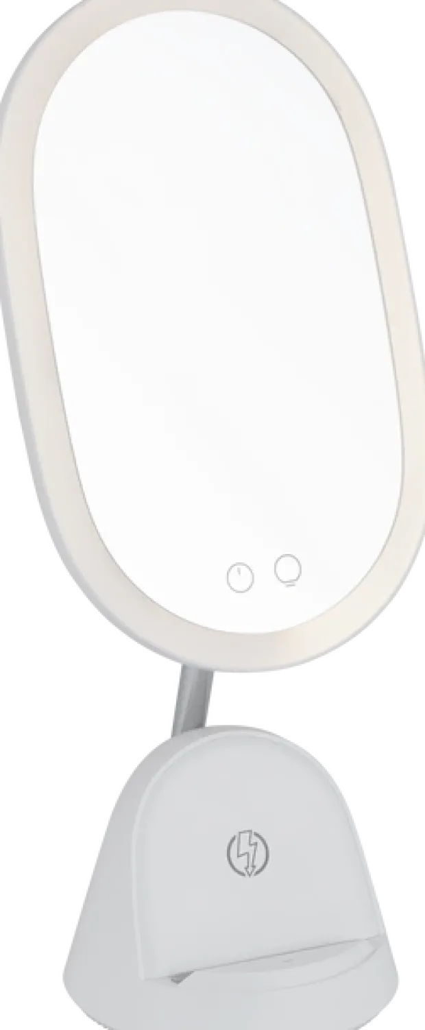 Sminkespeil LED med stativ 41,5cm hvit