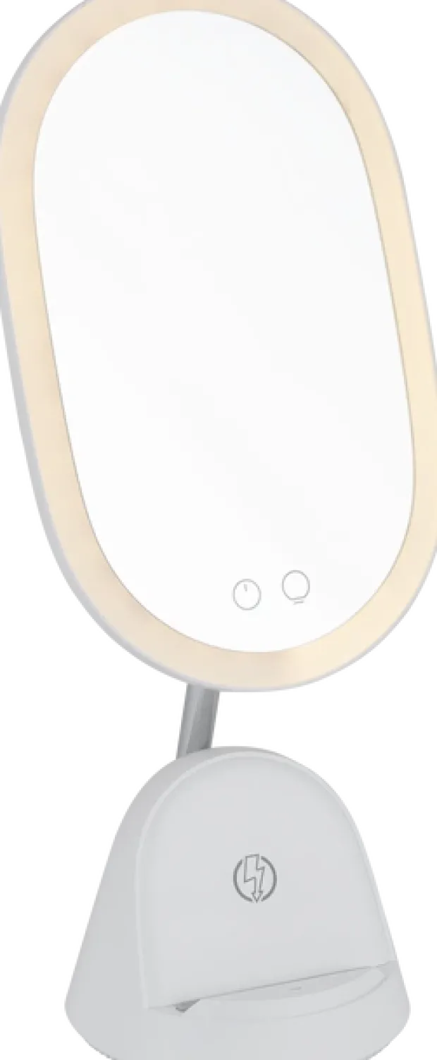 Sminkespeil LED med stativ 41,5cm hvit